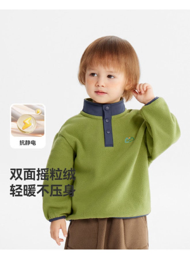 Boys' Hoodie Baby Polar Fleece Top Children's Autumn Winter 2025 New Warm Girls' - Image 1