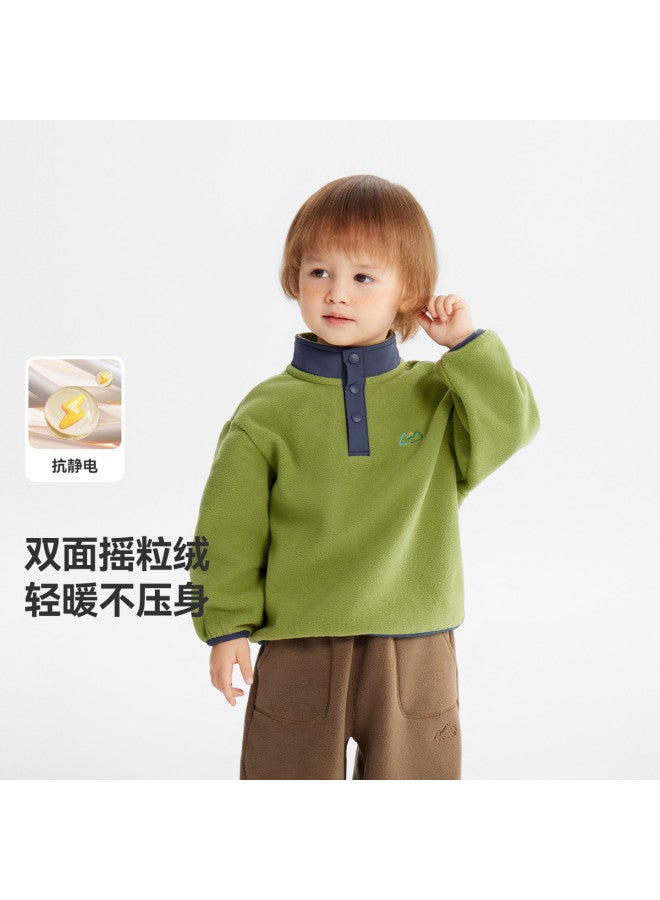 Boys' Hoodie Baby Polar Fleece Top Children's Autumn Winter 2025 New Warm Girls' - Image 2