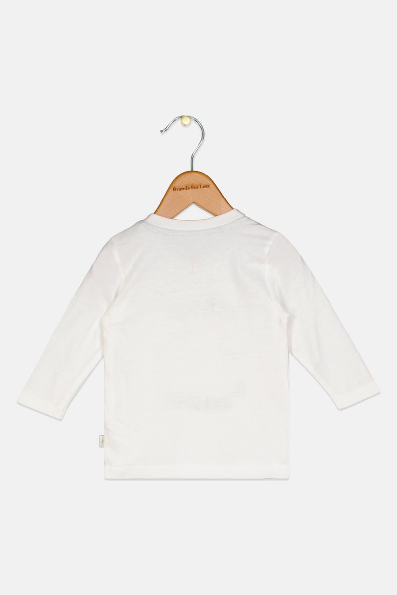 Hamleys Toddlers Boy Crew Neck Long Sleeve Graphic Print T-Shirt, White - Image 3