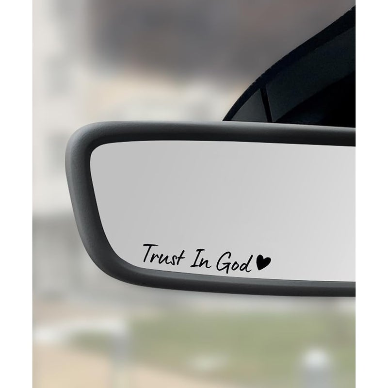 SCUARI 4PCS Car Stickers,Car Decals,Car Accessories Trust in God Rearview Mirror Sticker,Car Stickers and Decals,Car Decals for Women,Trust in God Mirror Decal,Suitable for Car,Motorcycle (Black) - Image 1