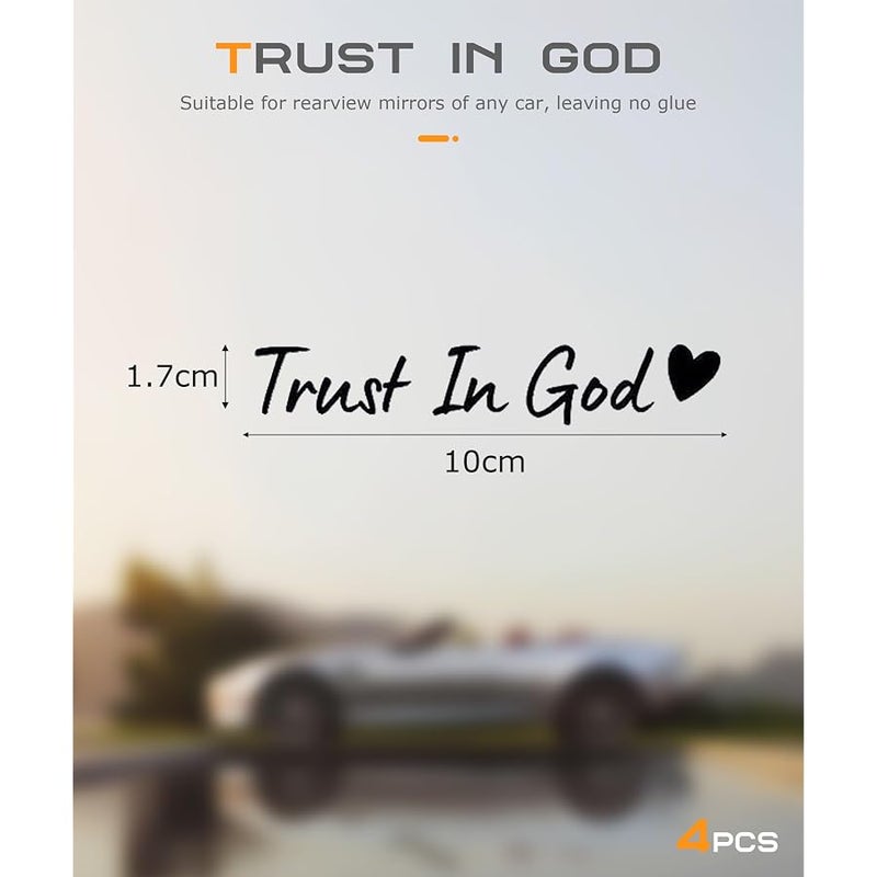 SCUARI 4PCS Car Stickers,Car Decals,Car Accessories Trust in God Rearview Mirror Sticker,Car Stickers and Decals,Car Decals for Women,Trust in God Mirror Decal,Suitable for Car,Motorcycle (Black) - Image 2