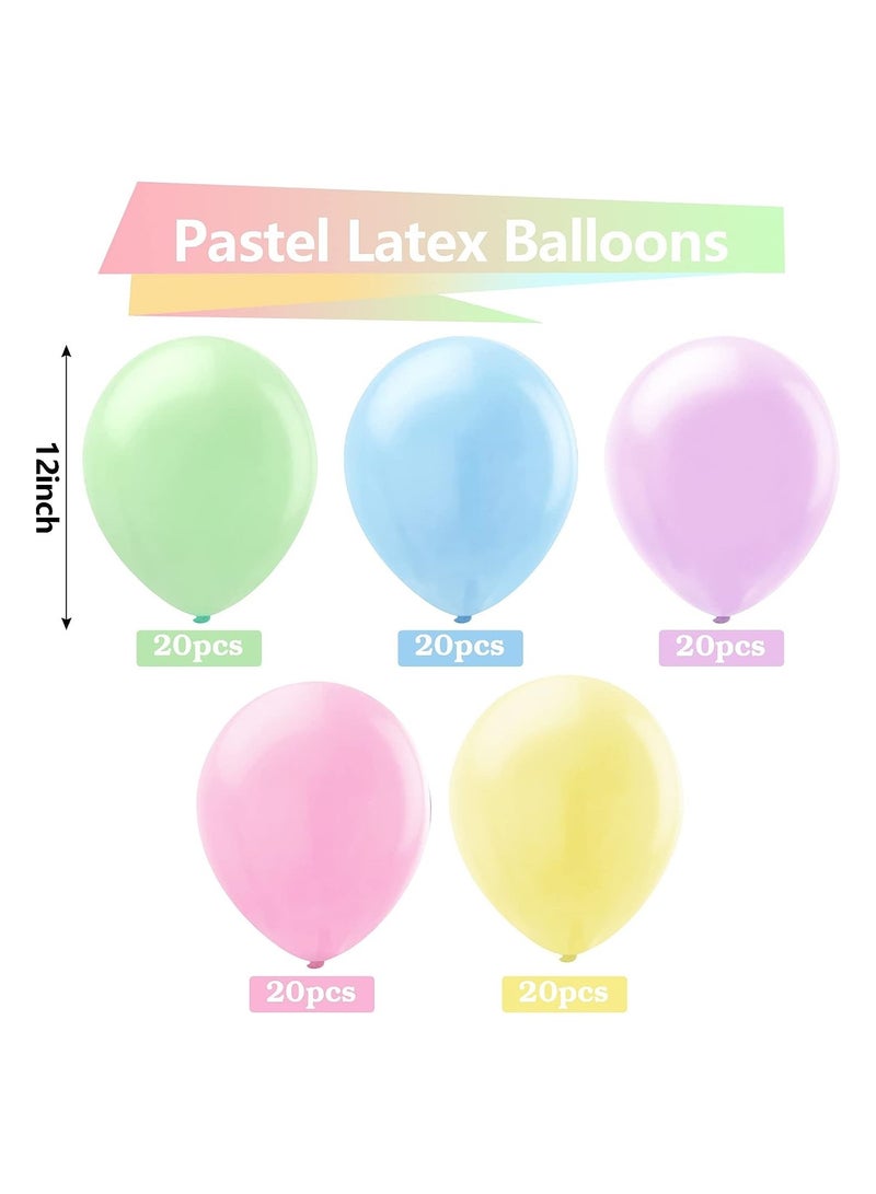 100 Pack 12 inch Round Multicolour Macaron Balloons for Birthday Baby Shower Wedding Decorations - Image 2