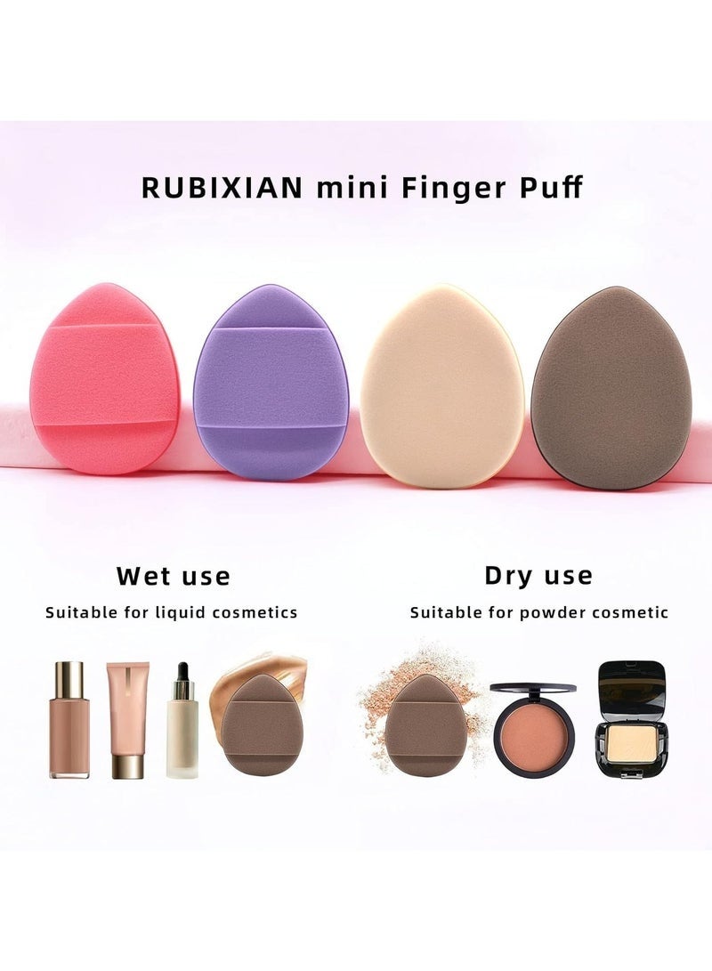 KIKI Finger Puff 4 Pcs Mini Triangle Makeup Puff for women Super Soft Beauty Makeup Tools Suitable for Loose and Body Powder - Image 4