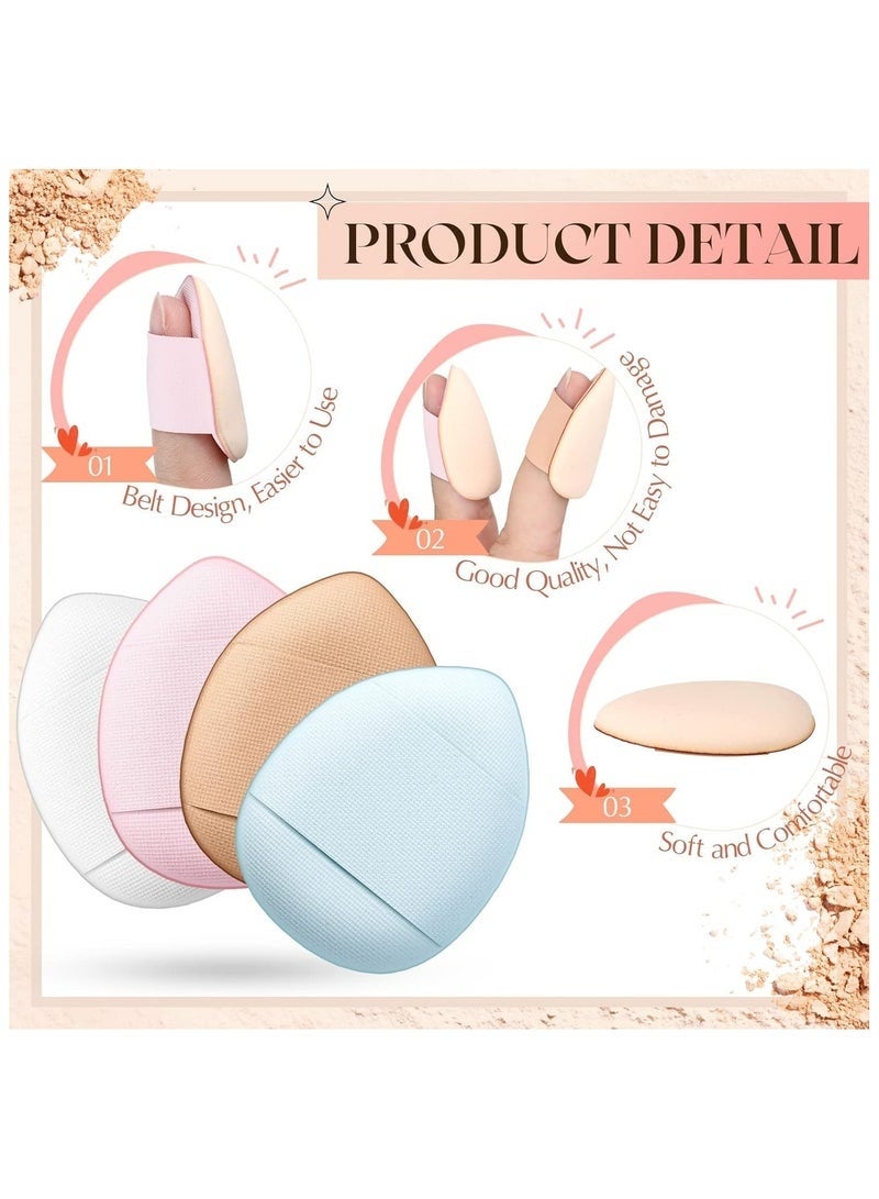 KIKI Finger Puff 4 Pcs Mini Triangle Makeup Puff for women Super Soft Beauty Makeup Tools Suitable for Loose and Body Powder - Image 3