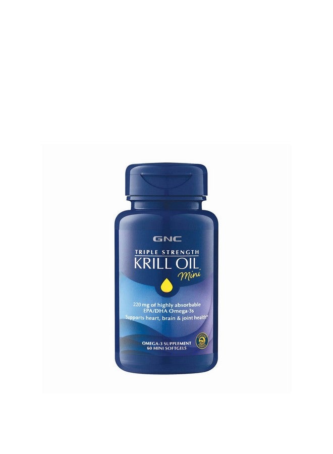 GNC GNC Triple Strength Krill Oil Mini, 60 Softgels, for Join, Skin, Eye, and Heart Health  - Image 1