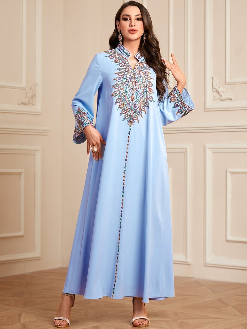 monica fashion Fashionable Embroidered Jalabiya Dress for Women - Image 1