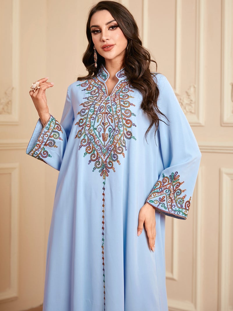 monica fashion Fashionable Embroidered Jalabiya Dress for Women - Image 3