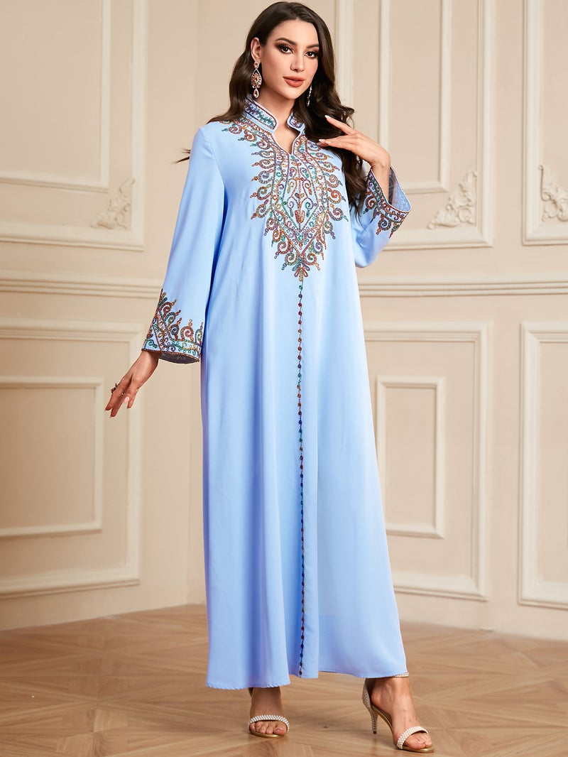 monica fashion Fashionable Embroidered Jalabiya Dress for Women - Image 4