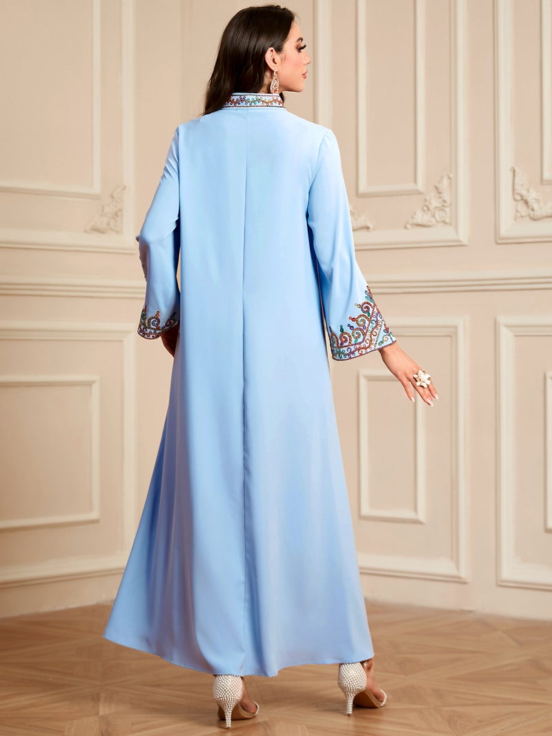 monica fashion Fashionable Embroidered Jalabiya Dress for Women - Image 5
