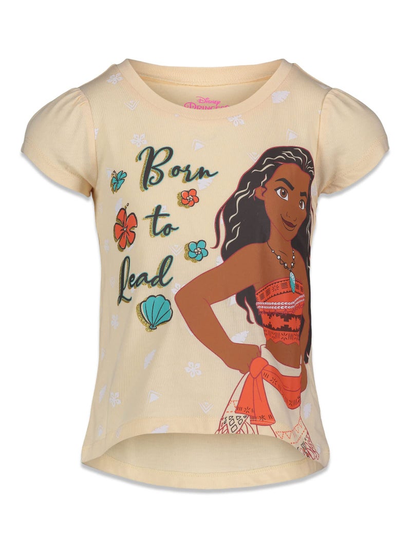 Disney Princess Mulan Tiana Rapunzel Moana Toddler Girls 4 Pack T-Shirts 4T - Image 2