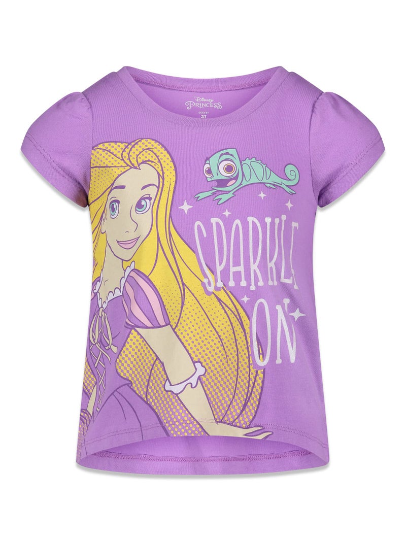 Disney Princess Mulan Tiana Rapunzel Moana Toddler Girls 4 Pack T-Shirts 4T - Image 5