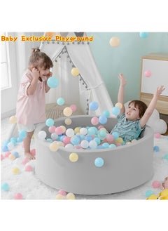 بيوينتي حوض كرات الإسفنج للرضع، 35.5"x 11.9"حوض كرات الأطفال مع الإسفنج المرن، ملعب الأطفال الداخلي والخارجي، حوض الكرات للرضع الصبيان والبنات (رمادي، بدون كرات)  - Image 5