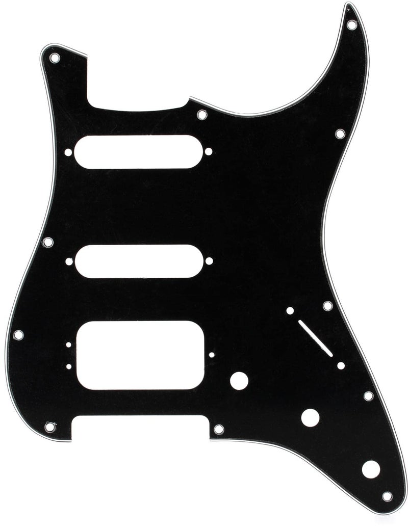 Fender Modern Pickguard, HSS Stratocaster, 11-Hole - Black 3-Ply (3-Screw Hum) - Image 3
