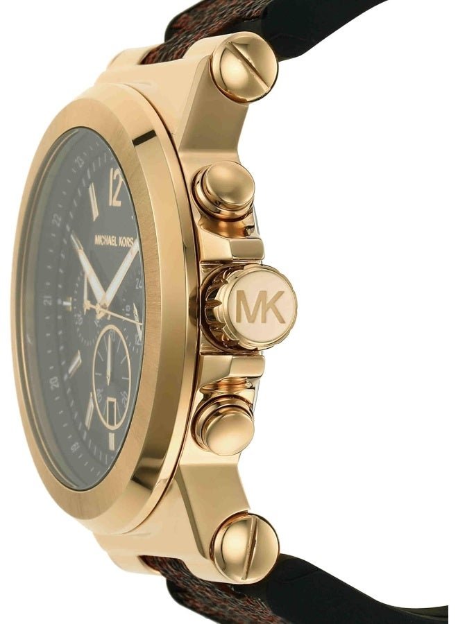 Michael Kors Men MK8904 Dylan Chronograph 48mm Watch with Black Dial and Brown Leather Strap - Image 3
