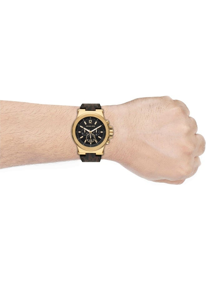 Michael Kors Men MK8904 Dylan Chronograph 48mm Watch with Black Dial and Brown Leather Strap - Image 2