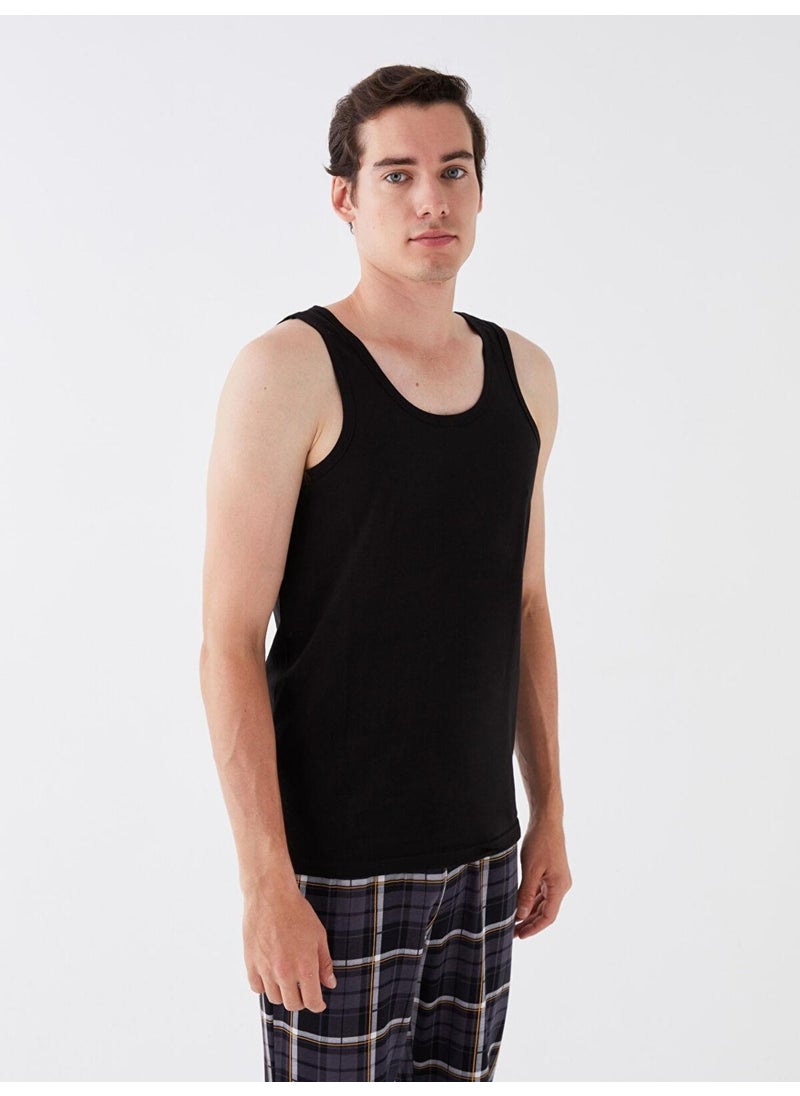 LC WAIKIKI - Lc Waikki Black U Neck Combed Cotton Men's Undershirt 2-Pack - Image 1