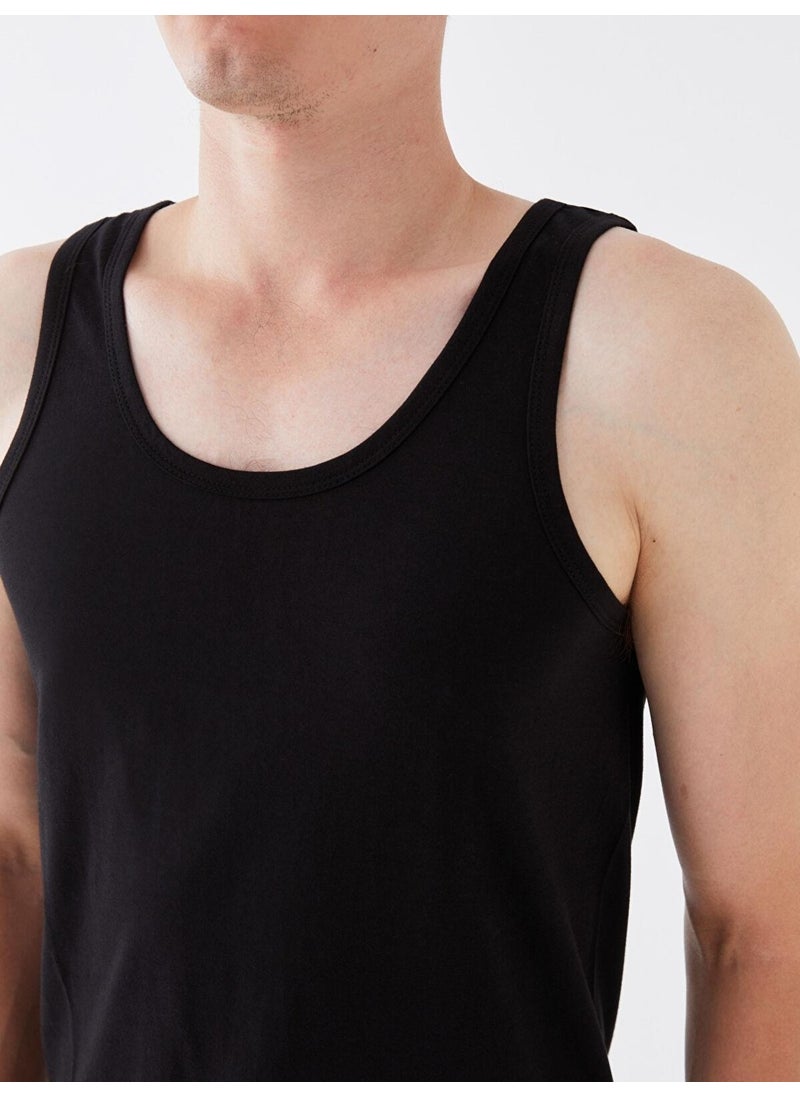 LC WAIKIKI - Lc Waikki Black U Neck Combed Cotton Men's Undershirt 2-Pack - Image 1