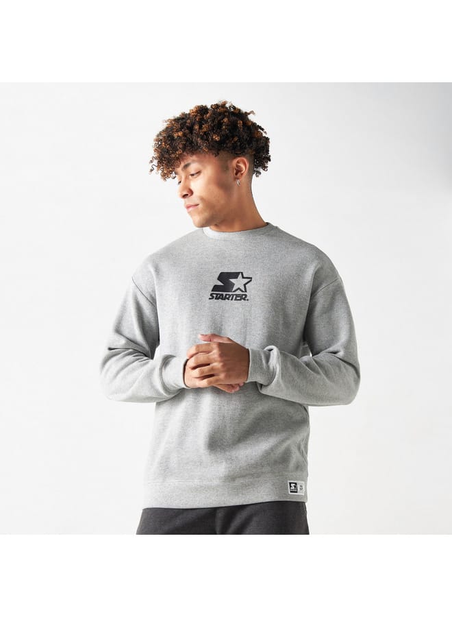 STARTER Starter Logo Print Pique Sweatshirt with Long Sleeves  - Image 1