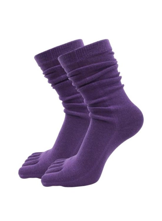 Stylish Non-slip Keep Warm Solid Fashion Five Fingers Toe Cotton Socks Daily Wear