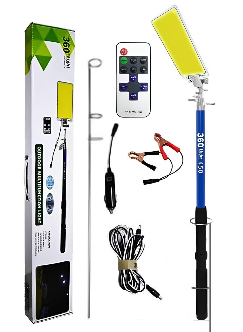 مينزا مصباح تخييم خارجي متعدد الوظائف LED مع ريموت كنترول، ، سلك 5 متر - Image 1