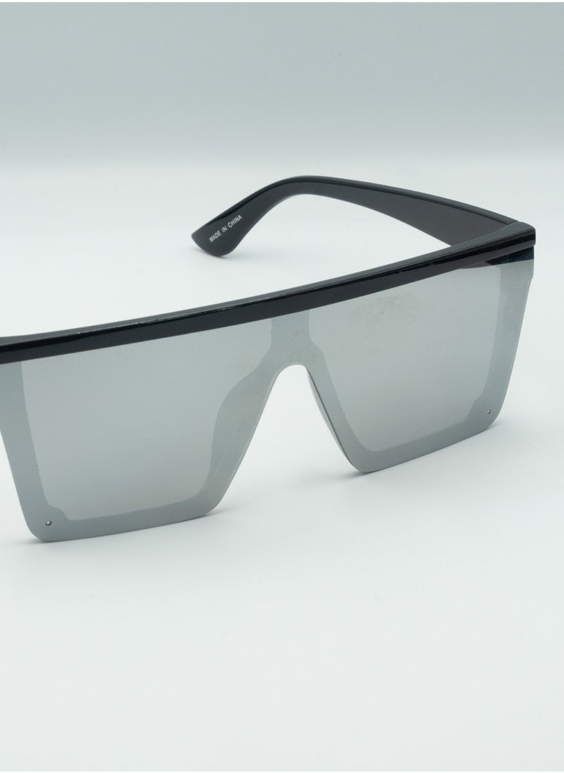 زاس نظارات شمسية كبيرة الحجم بتصميم عصري من ZAAS Aviator Mirrored Square للرجال والنساء | حماية من الأشعة فوق البنفسجية UV400 | نظارات عصرية  - Image 2