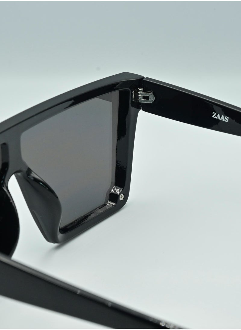 زاس نظارات شمسية كبيرة الحجم بتصميم عصري من ZAAS Aviator Mirrored Square للرجال والنساء | حماية من الأشعة فوق البنفسجية UV400 | نظارات عصرية  - Image 3