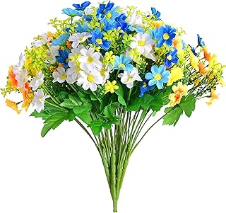 Everwin EVER WIN Artificial Fake Daisy Flowers Arrangements for Cemetery Home Decoration Outdoors - Silk Faux Wild Multicolor - Image 1