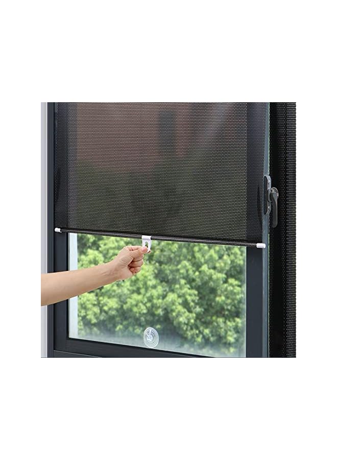 The Bros Blackout Blind Shade with Suction Cups Temporary Retractable Window Cover Curtain,Privacy Screen and Sun Protection,for Living Kitchen Office Car,No Drilling Required (Black,40x125cm/15.7x49.2in) - Image 4