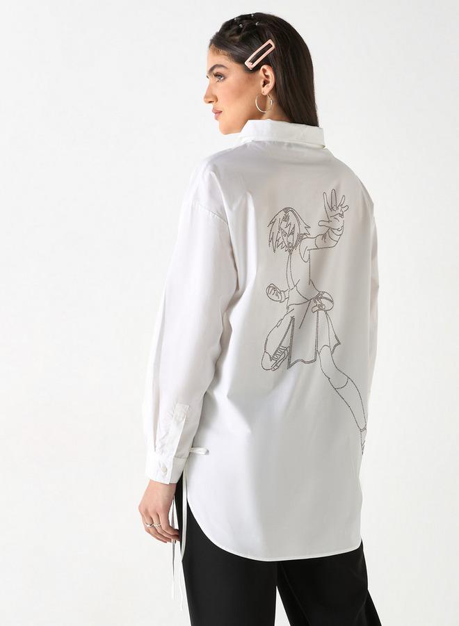 SP Characters Sakura Haruno Embellished Shirt with Long Sleeves and Pocket - Image 3