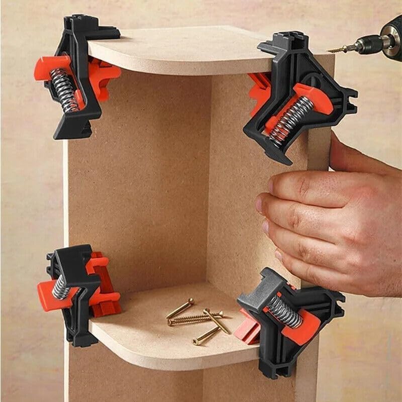 Hetkrishi 90 Degree Angle Clamps Woodworking Corner Clip Right Angle Clip Fixer Set of 4 Clamp Tool with Adjustable Hand Tools - Image 4