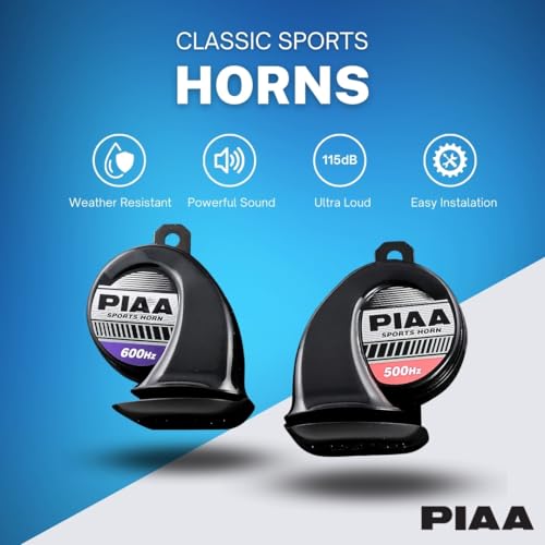 PIAA 85112 Universal Loud Horn for Car Truck Motorcycle SUV UTV ATV Van Sports High Tone 500hz + 600hz 115dB Truck Horns for Pickups Replacement Kit (Pack of 2) - Image 2