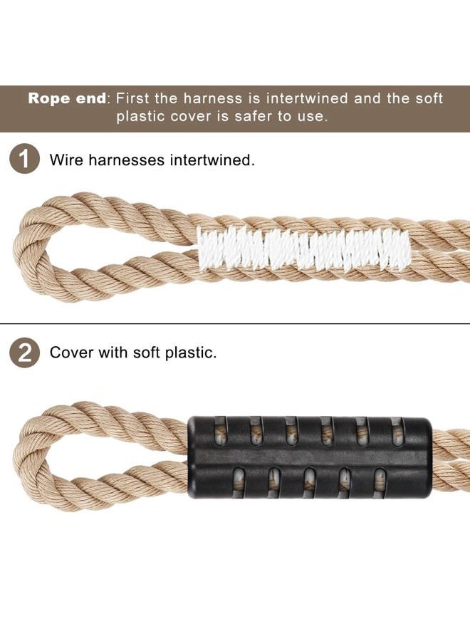 BeneLabel Poseidon Series Sewn Prusik Loops Ropes, Safety, 19", Diameter 2/5", 2 Pack, Beige - Image 5