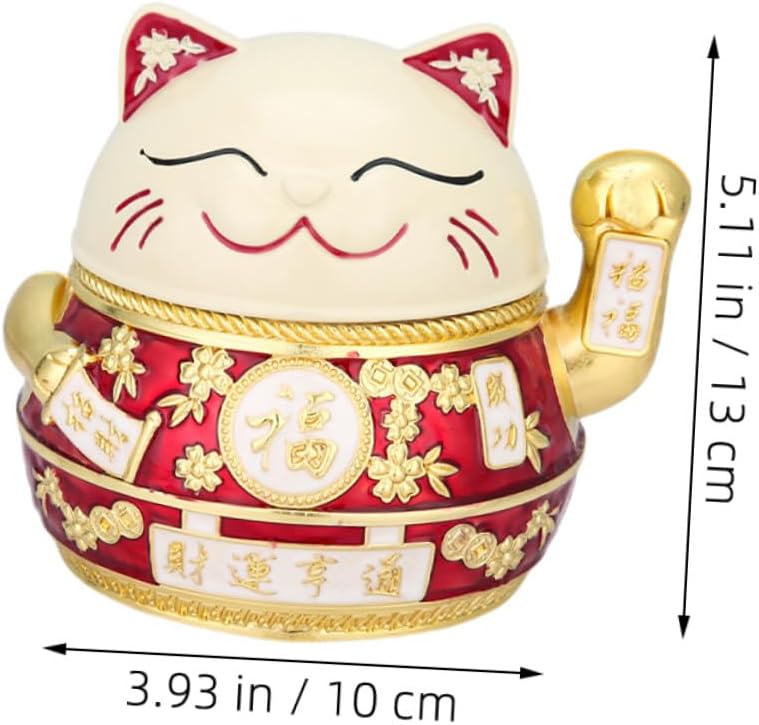 Vintage Cat Shaped Windproof Ashtray With Lid Portable Alloy Tabletop Decor - Image 3
