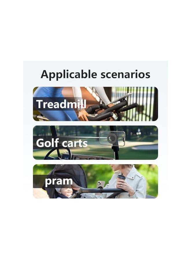 S-TOP Magnetic Bar Mount for MagSafe Compatible Phones, Universal Holder with 3X Magnetic Force, Flexible Strap for Gym Equipment, Bikes, Strollers - Image 3