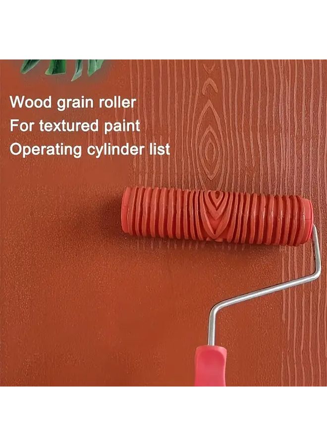 1pc Wood Grain Paint Roller Brush For Wall Decoration Home Decor - Image 2