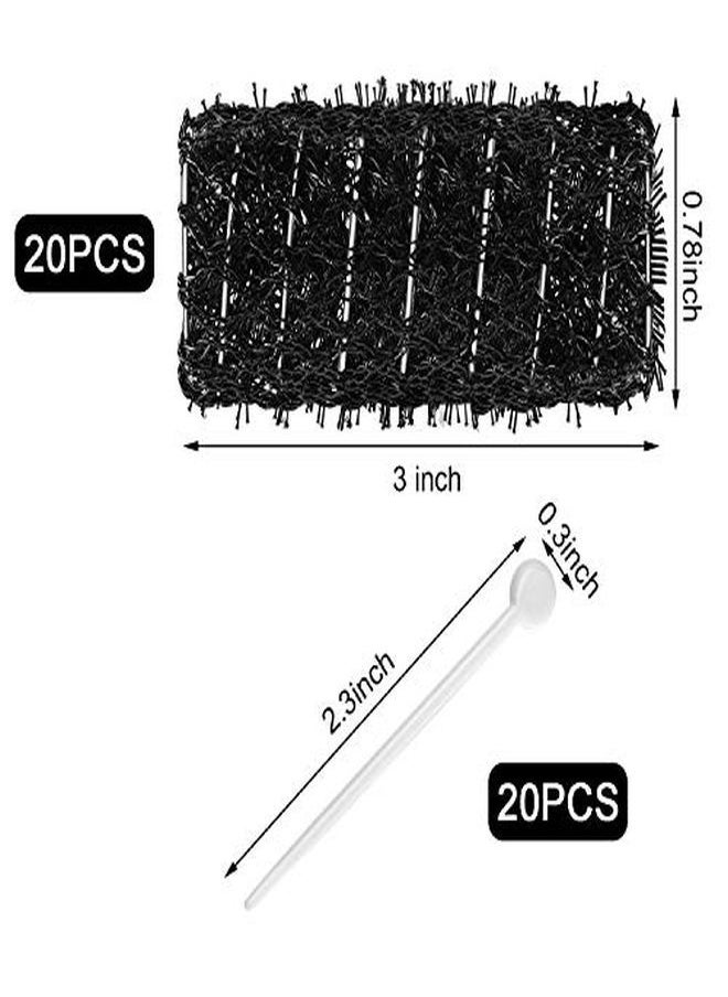 WILLBOND 20 Pieces Hair Styling Brush Roller Hair Curler Roller Hair Mesh Roller And 20 Pieces Plastic Roller Picks For Women Girls Hair Styling, 2.5 X 0.7 Inch  - Image 2