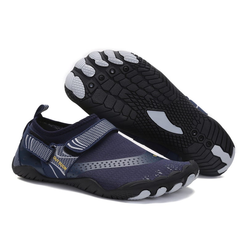Generic Outdoor Tracing Shoes Wading Beach Shoes Barefoot Diving Water Ski Shoes Swimming Fitness Cycling Climbing Five Finger Shoes A021 Blue