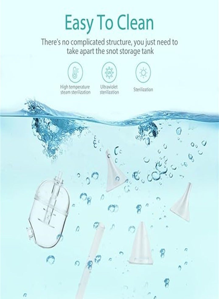 New Electric Baby Nasal Aspirator with 9 Adjustable Suction Levels and 3 Silicone Tips, Newborn and Kids Electric Nasal Irrigator with Music and LED Light - Image 5