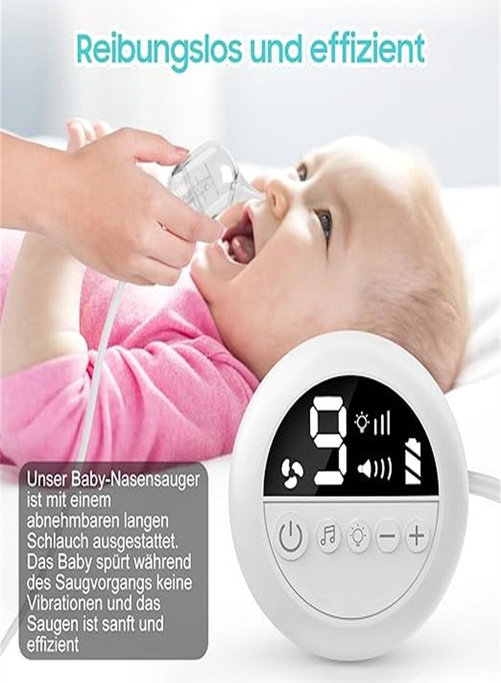 New Electric Baby Nasal Aspirator with 9 Adjustable Suction Levels and 3 Silicone Tips, Newborn and Kids Electric Nasal Irrigator with Music and LED Light - Image 2