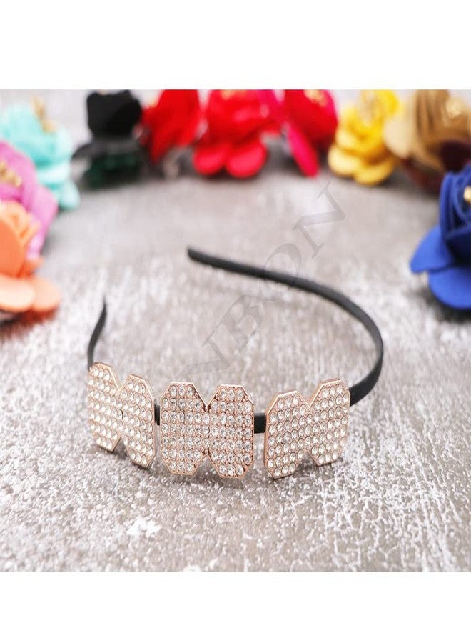 Honbon Crystal Headband Rhinestone Headband Bridal Hairband Wedding Hairband Bridal Headpiece Wedding Hair Accessory Fancy Hairband Pack of 2pcs - Image 2