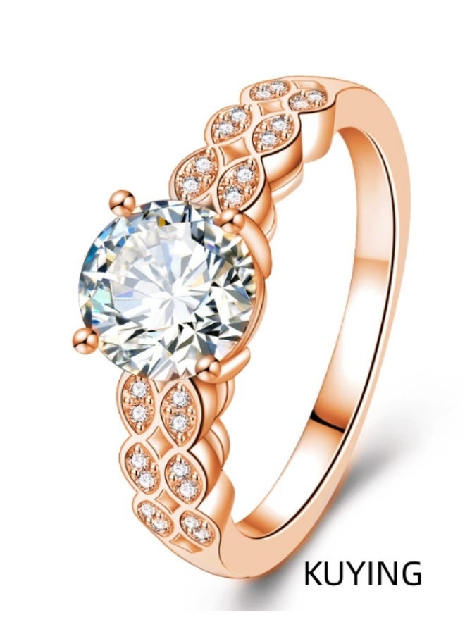 KUYING Luxury Six Claw Diamond Inlaid Ring  With A Novel Style - Image 2