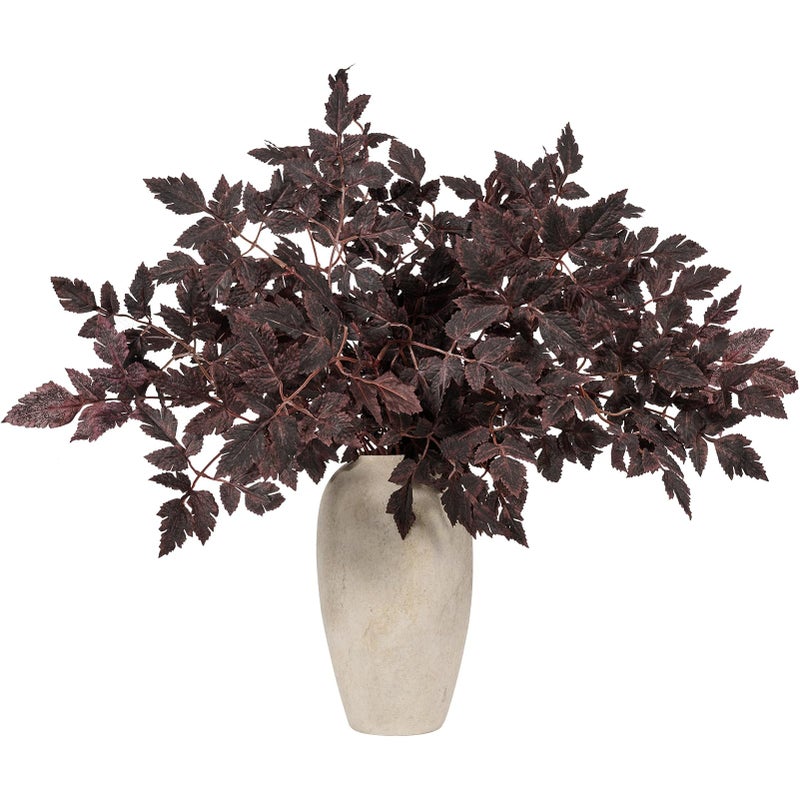 VICAMB 4 Pack 33in Artificial Cimicifuga Plant Leaf SprayFaux Plum Purple Cimicifuga Leaf BundlesFall Faux Stems and Branches for VaseWeddingAutumnFarmhouseHome Decor