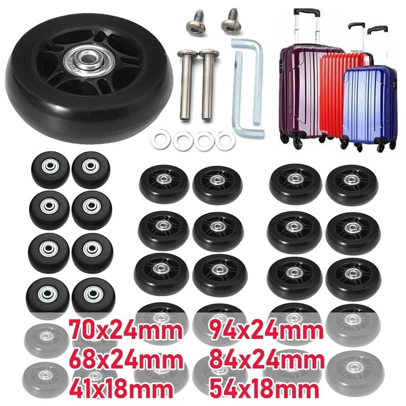 4 زوج مجموعة عجلات أمتعة 54X18 مم عجلات مطاطية بديلة لحقيبة السفر عربة الأمتعة - Image 4
