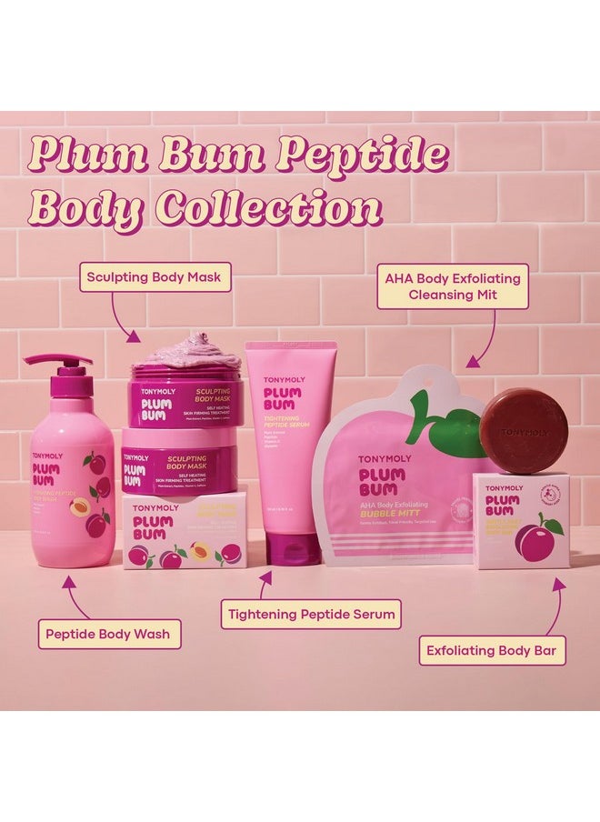 TONYMOLY TONYMOLY Plum Bum AHA Exfoliating Bubble Mitt - Single-Use Korean Body Scrub with Glycolic Acid, Peptides & Plum Extract for Smooth, Radiant Skin - 1.2 oz  - Image 5