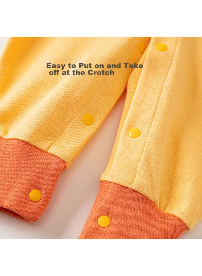 Shu Beiyi Shubeyi Baby Romper Newborn Long Sleeve Bodysuit Autumn New Style Cute Baby Crawling Suit Ginger Yellow 73cm - Image 3