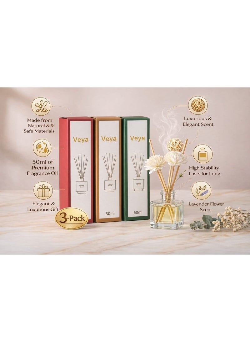 ڤيا فواحة أعواد عطرية فيا من 3 قطع – روز وجاردينيا ولافندر – 50 مل – باكج 3 قطع - Image 3