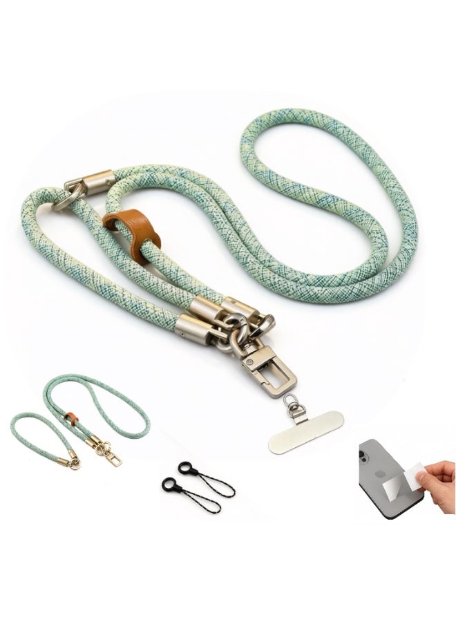 Universal 3-in-1 Phone Lanyard Crossbody Neck Strap & Wristlet with 360° Rotating Metal Connector and Anti-Scratch Pad - Green - Image 1