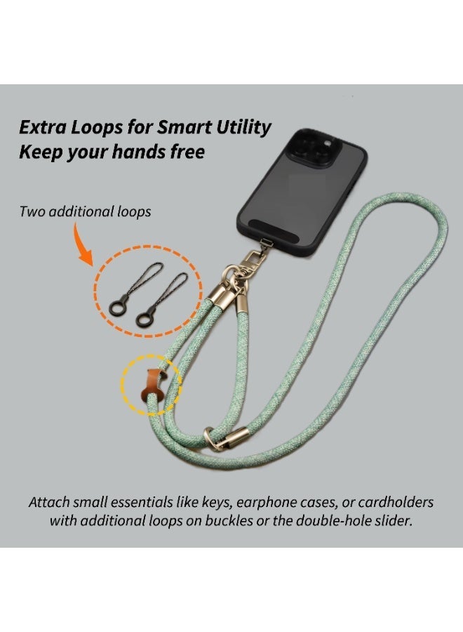 Universal 3-in-1 Phone Lanyard Crossbody Neck Strap & Wristlet with 360° Rotating Metal Connector and Anti-Scratch Pad - Green - Image 4
