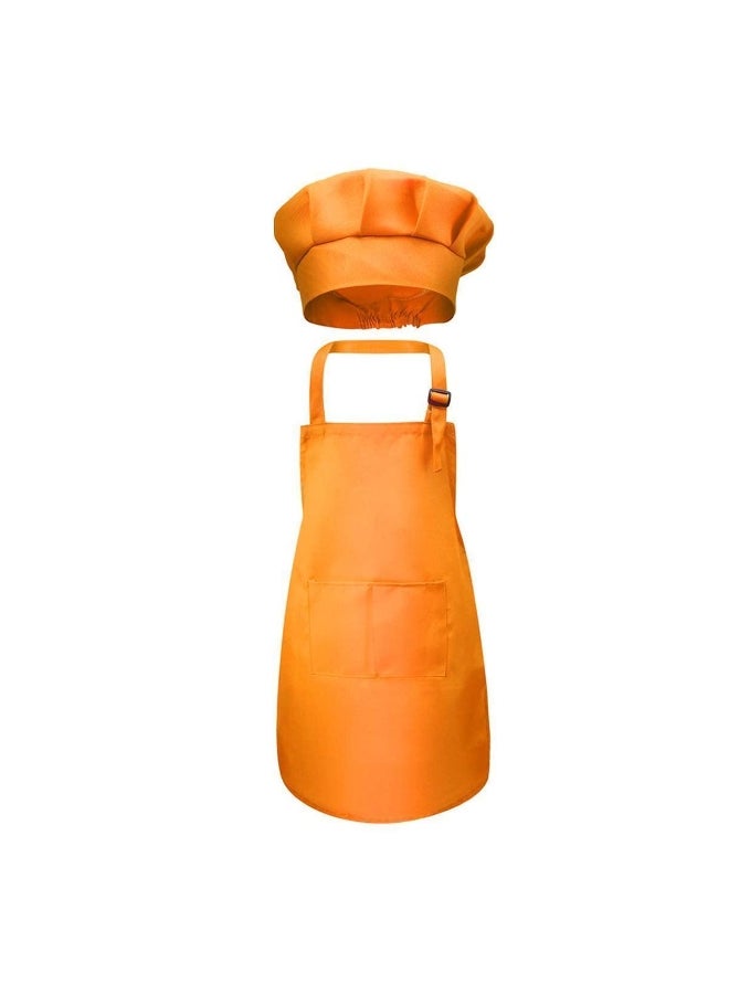 Children Solid Color Sleeveless Apron Set Little Boys Girls Kindergarten Interest Class Gouache Painting Stain Resistant Apron with Hat