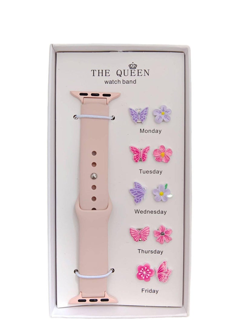 AD #13 Silicone Sport Strap Smartwatch Band Compatible with Apple Watch with Adjustable Fit Replacement Strap for Daily Wear - Image 1